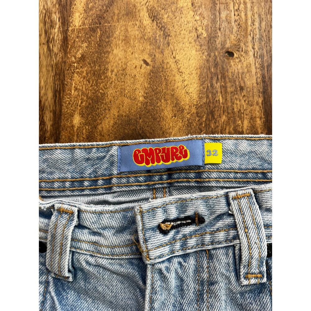 Empyre Jeans Size 32 Light Blue Denim Acid Wash Low-Rise Straight Leg Zip Fly - Picture 4 of 6